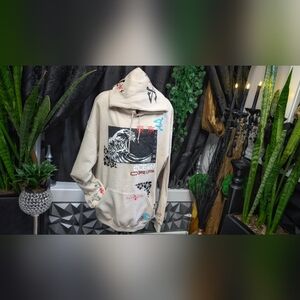 Ocean Vibes Shark Glitter Hoodie LG